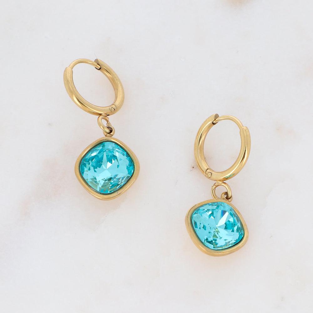 BOHM PARIS | Boucles Manoel turquoise surgical steel earrings