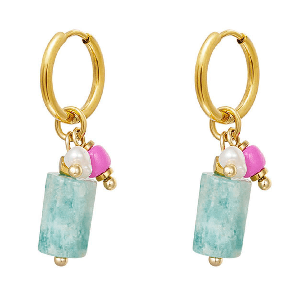 FRENCH RIVIERA | Ally surgical steel rings with turquoise natural stone