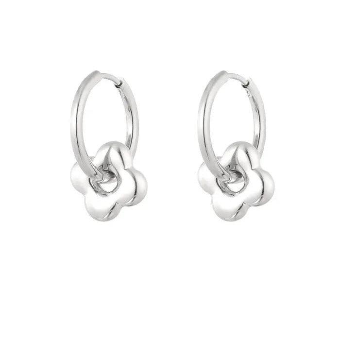 FRENCH RIVIERA | Zara surgical steel rings with flower mascot (silver)