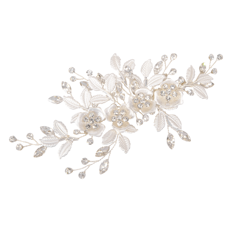 ATHENA BRIDAL | Sara flower hair clip (silver)