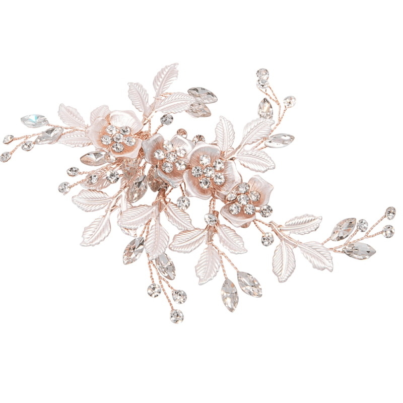 ATHENA BRIDAL | Sara flower hair clip (rose gold)