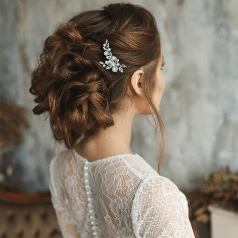 ATHENA BRIDAL | Stéphanie pearl hair clip (silver)