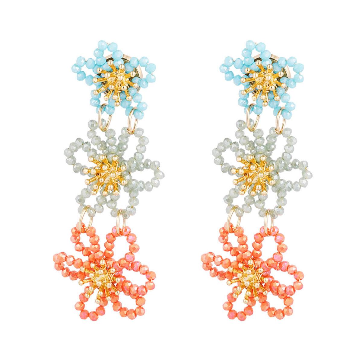 FRENCH RIVIERA | Isabel-style tricolor flower earrings