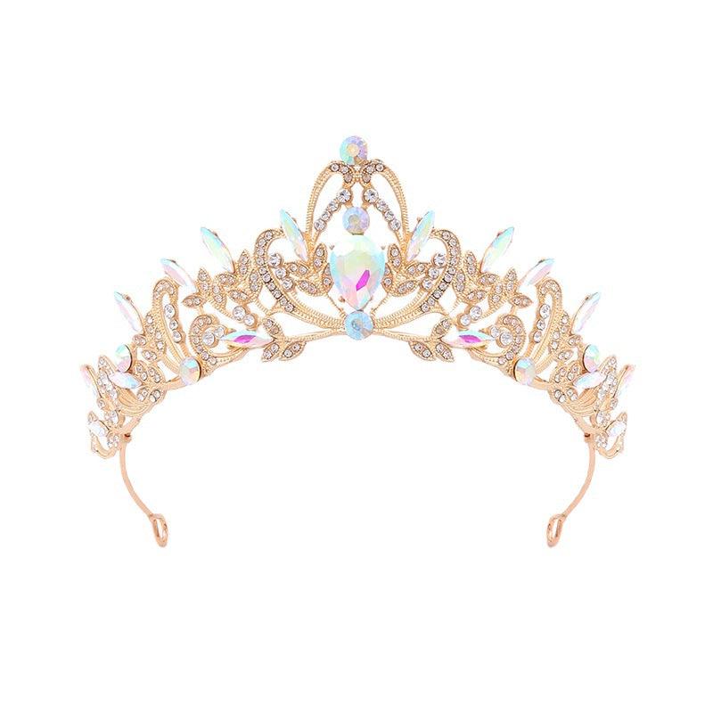 ROMANCE, Aurora gold-colored tiara with aurora borealis stones