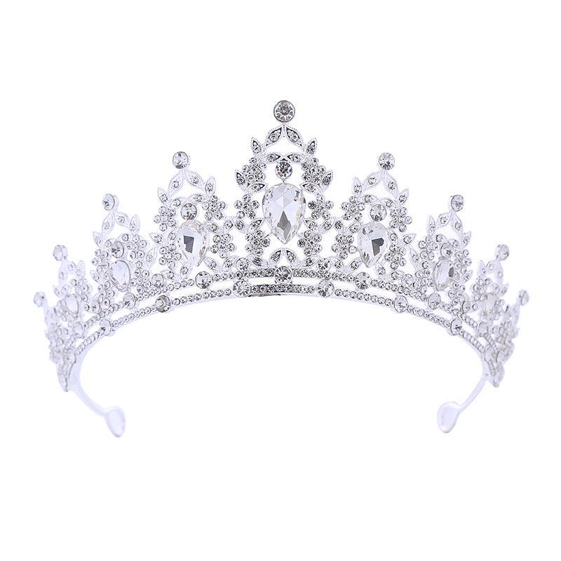 ROMANCE, Gloria -silver-colored high tiara with bright stones