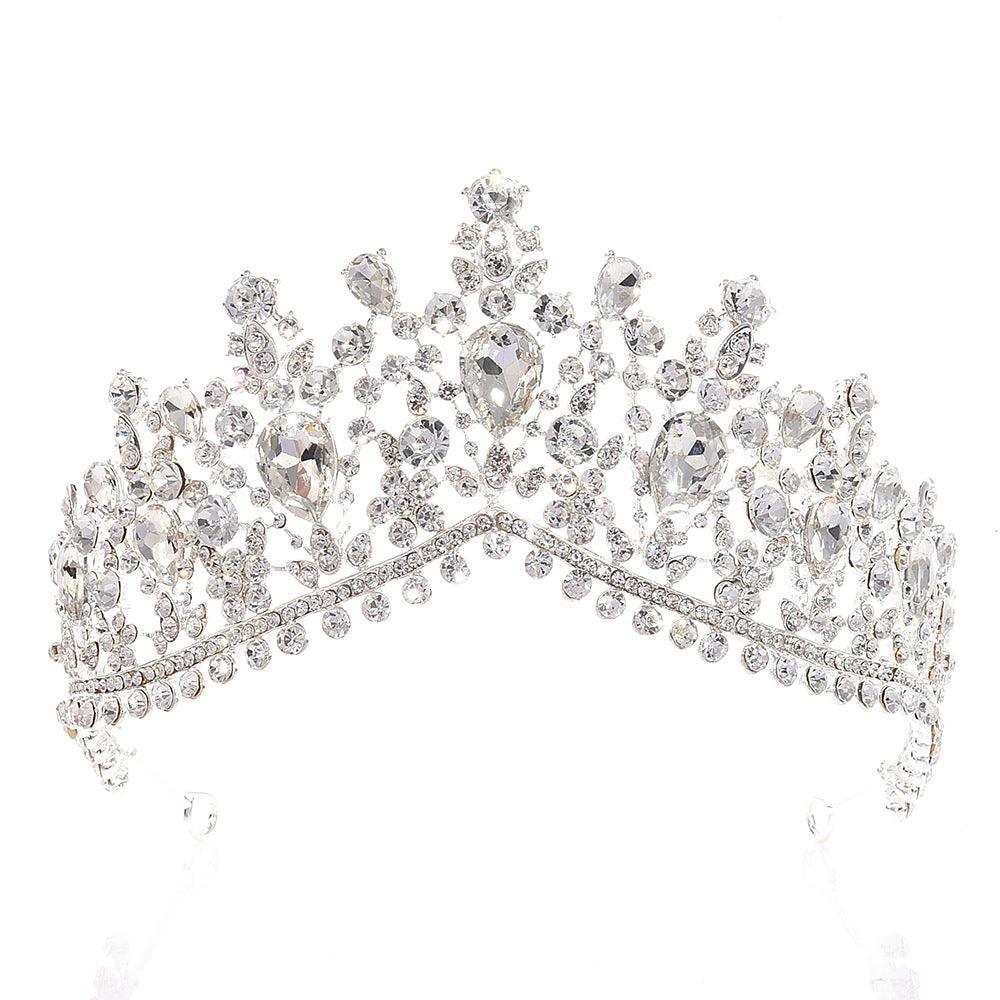 ROMANCE, Sarah -silver-colored high tiara with bright stones