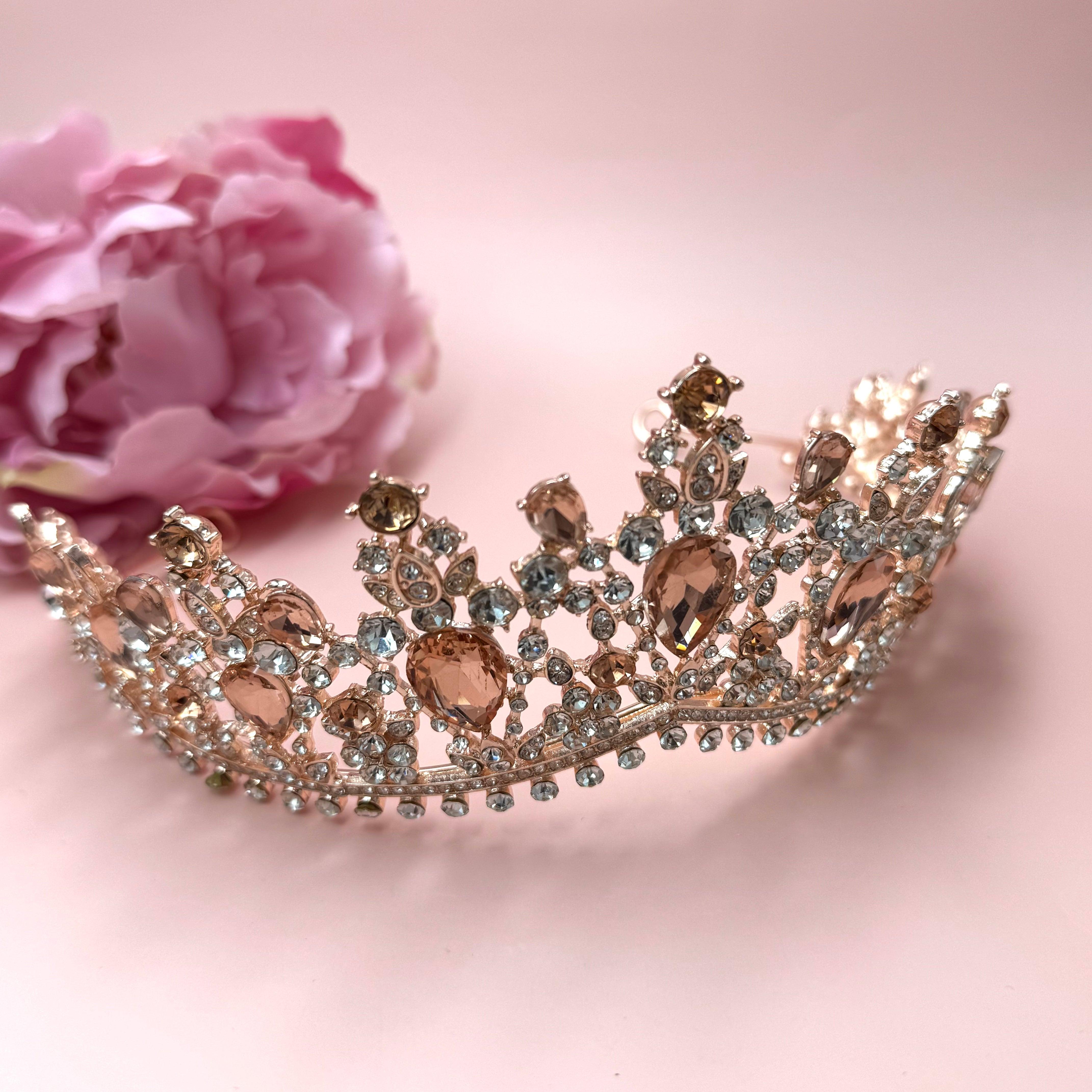 ROMANCE, Sarah -rose gold high tiara