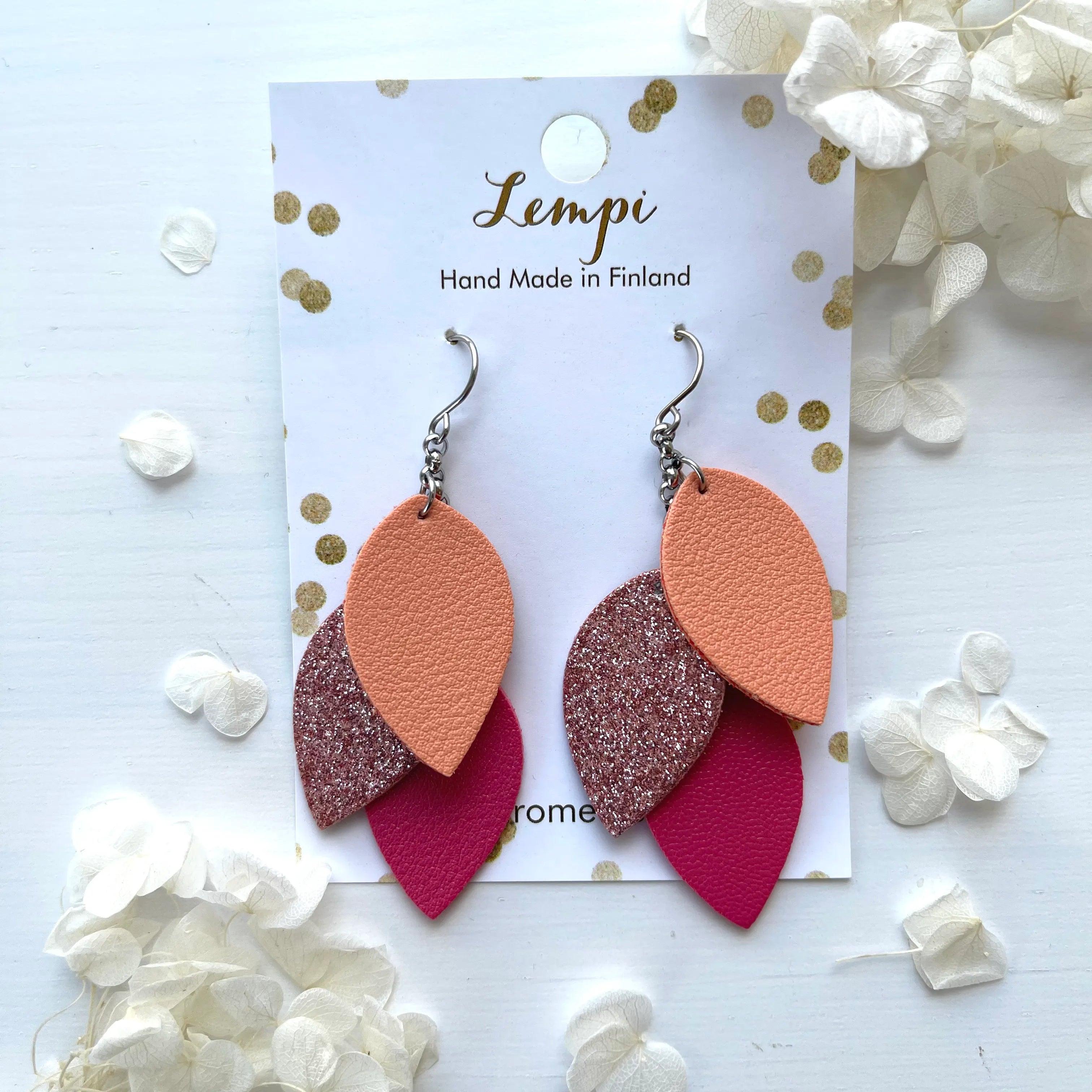 LEMPI® earrings, Little Grain (peach-pink)