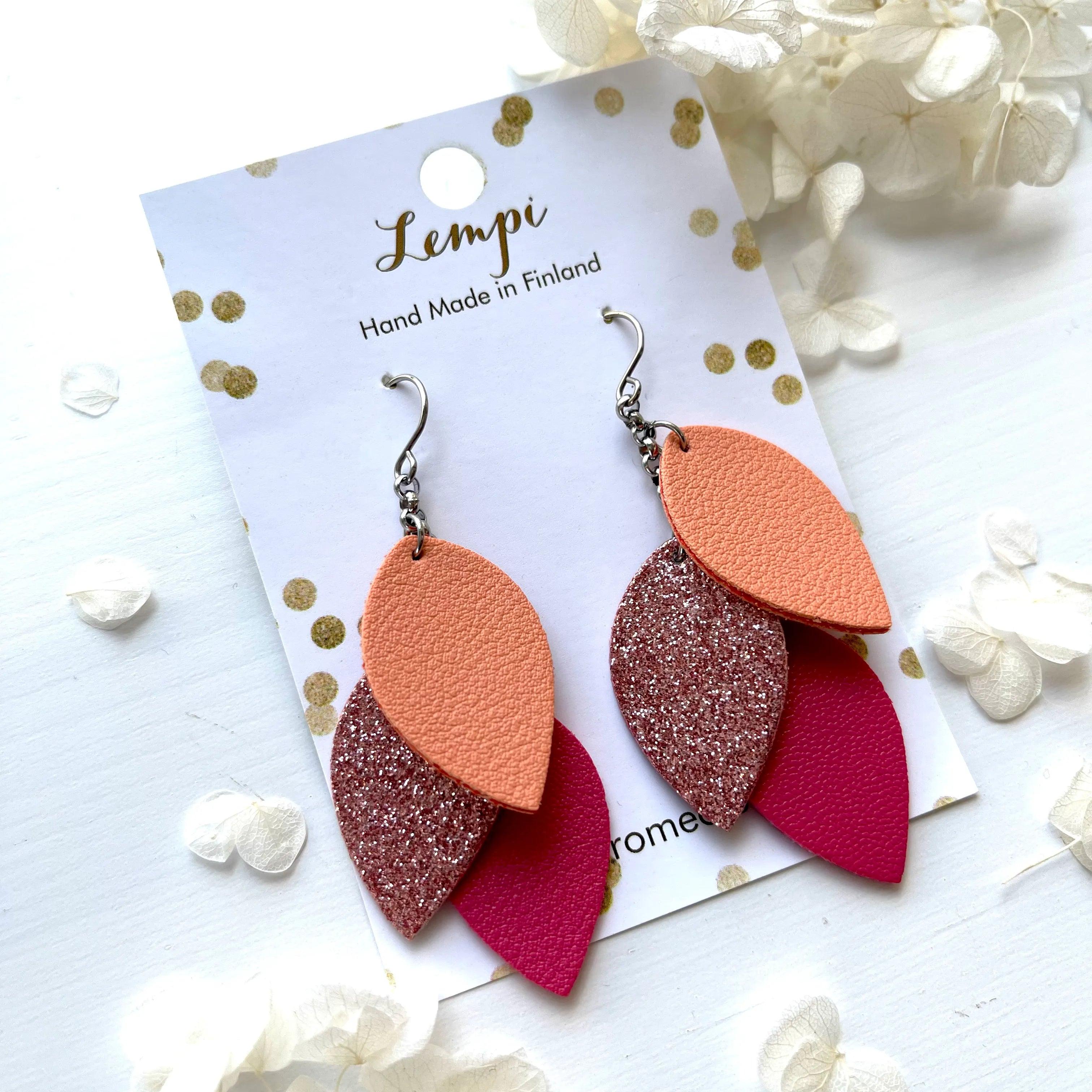 LEMPI® earrings, Little Grain (peach-pink)