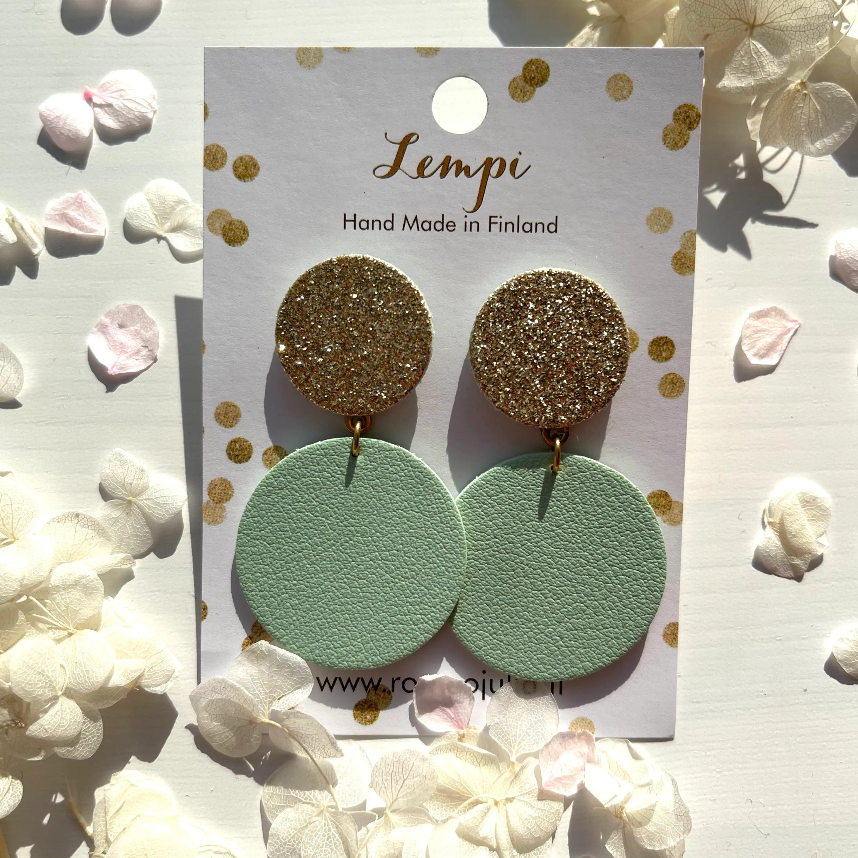 LEMPI® earrings, Ella (gold, mint)