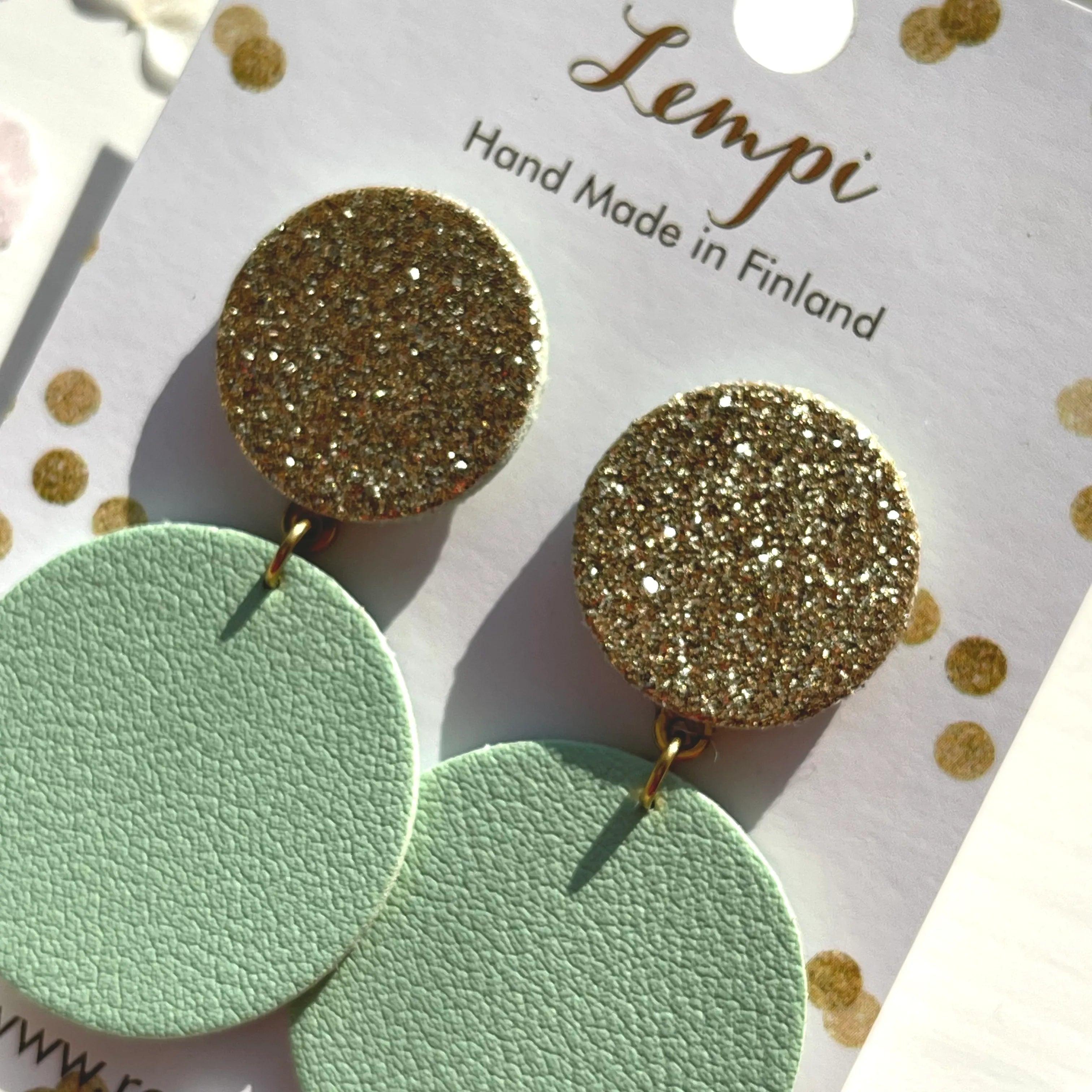 LEMPI® earrings, Ella (gold, mint)