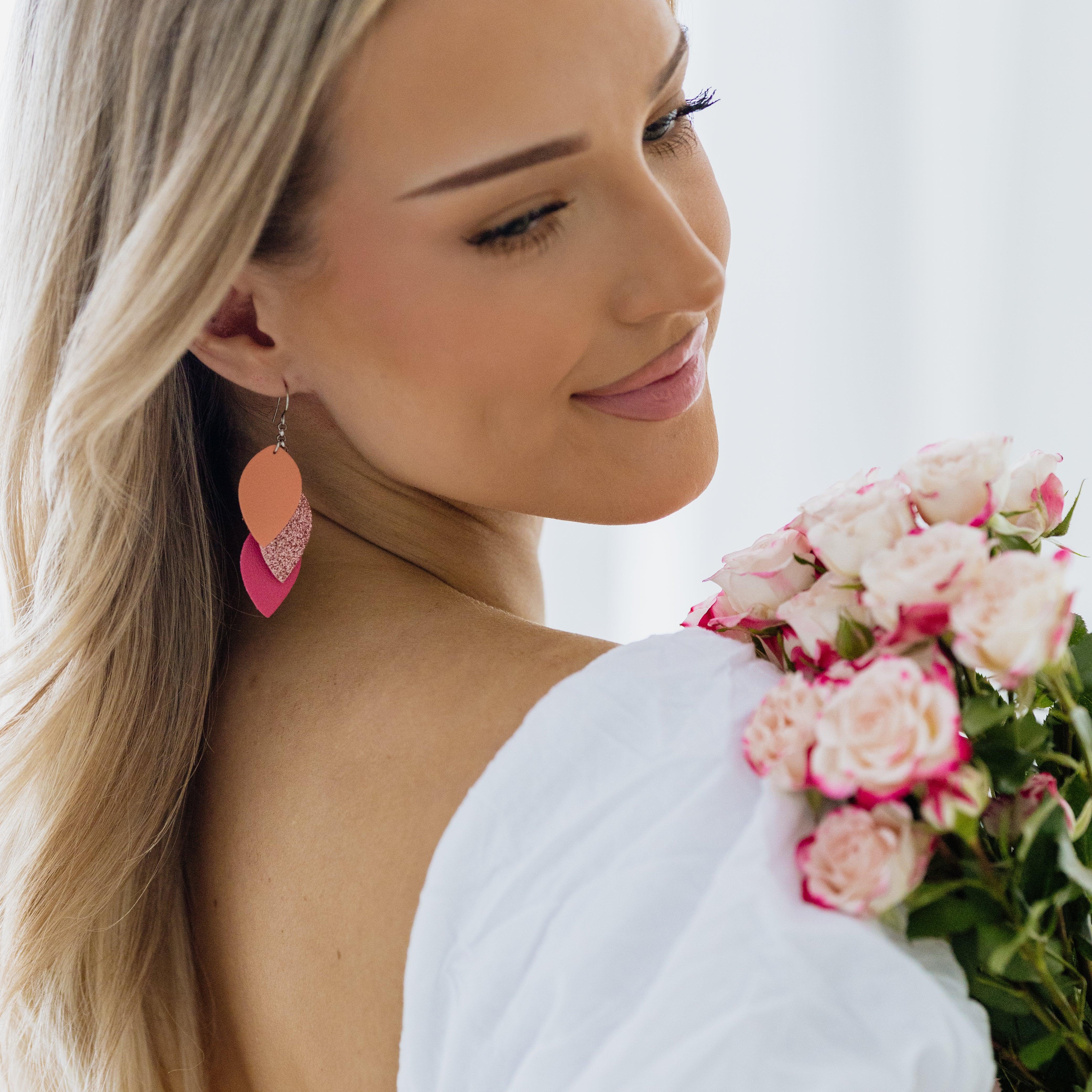 LEMPI® earrings, Little Grain (peach-pink)