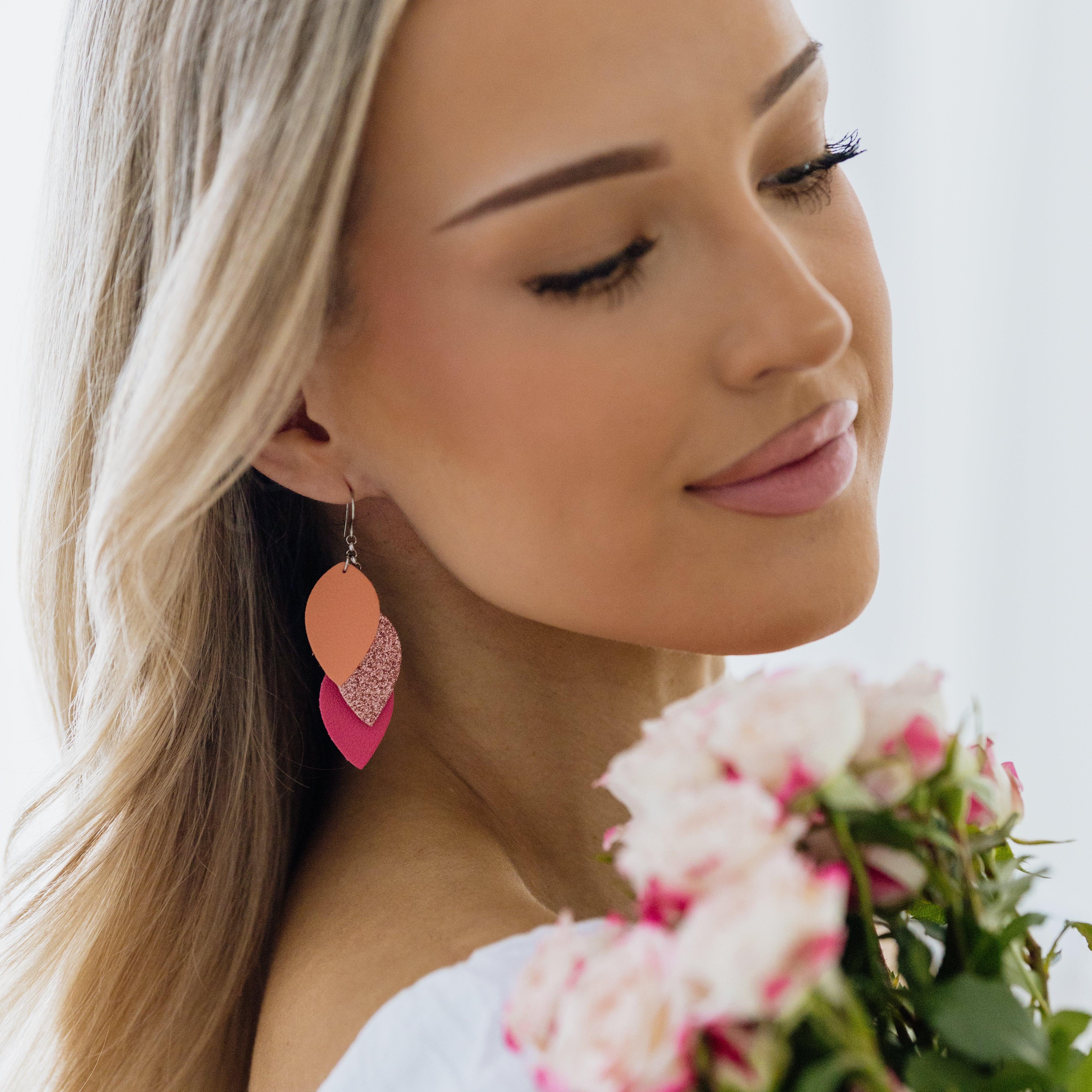 LEMPI® earrings, Little Grain (peach-pink)