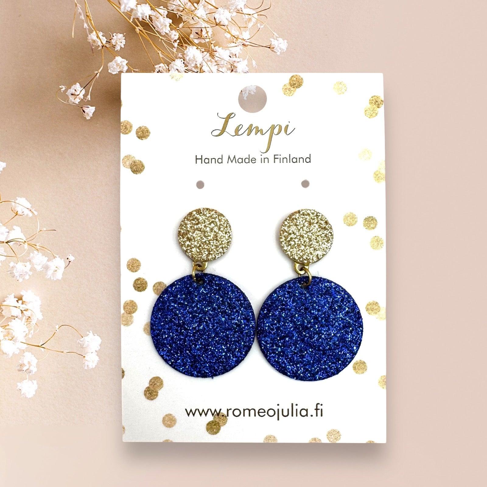 LEMPI® earrings, Seela (blue glitter)