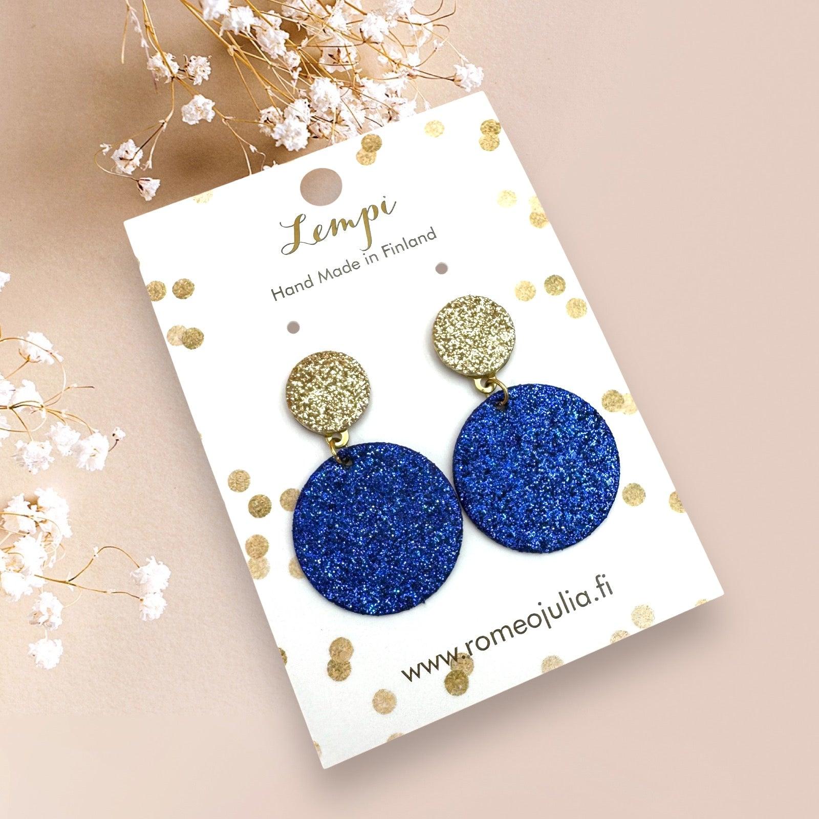 LEMPI® earrings, Seela (blue glitter)