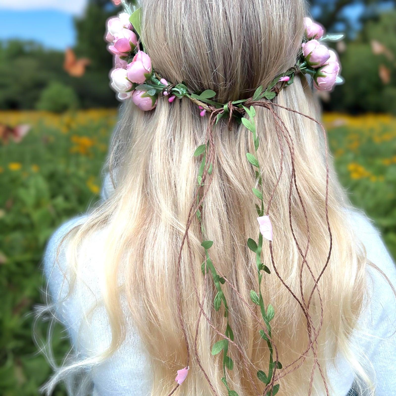 Flower crown | SUGAR SUGAR, Lovely Roses pink flower headband