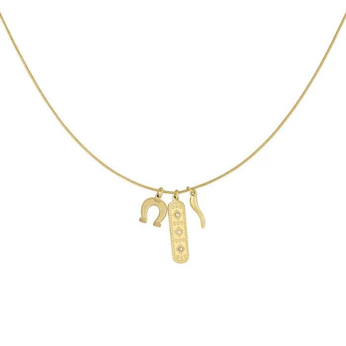 FRENCH RIVIERA | Lucky Charm surgical steel necklace (gold)