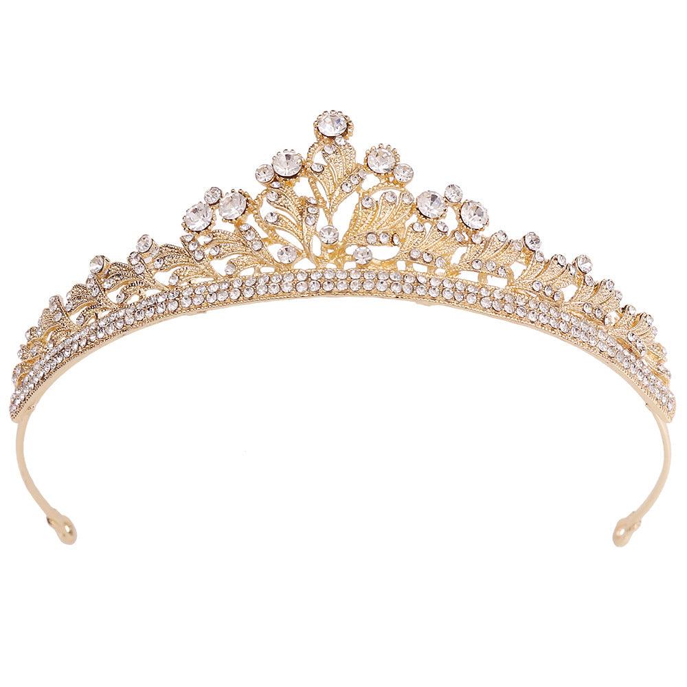 ROMANCE, Serafina gold-colored tiara with bright stones