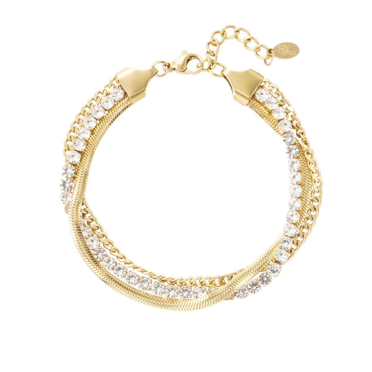 FRENCH RIVIERA | Willow Surgical Steel Layered Bracelet (Gold)