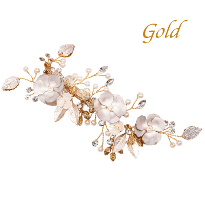 ATHENA BRIDAL | Fleur flower hair accessory with clip (champagne)