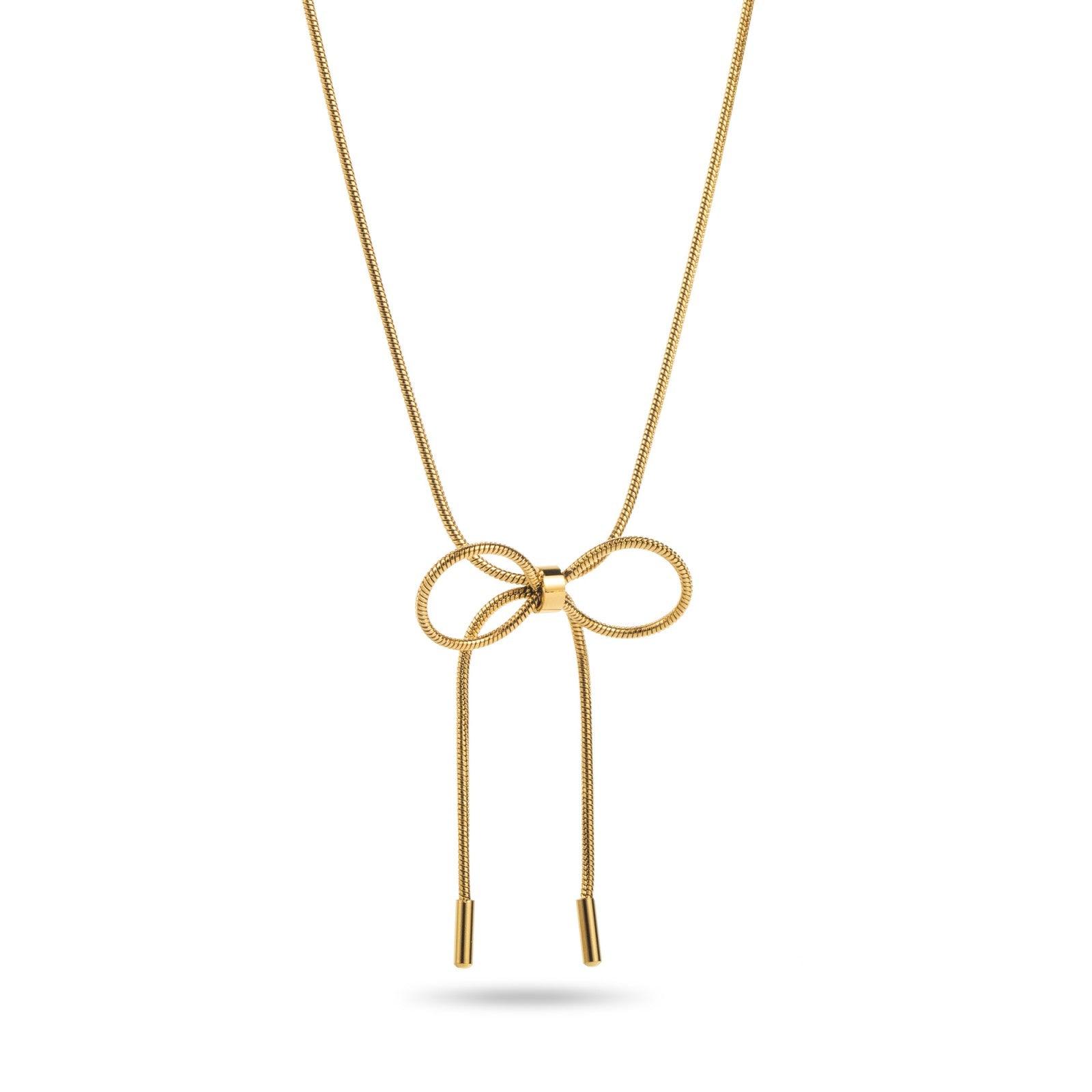 FRENCH RIVIERA | Yvette surgical steel necklace with bow (gold)