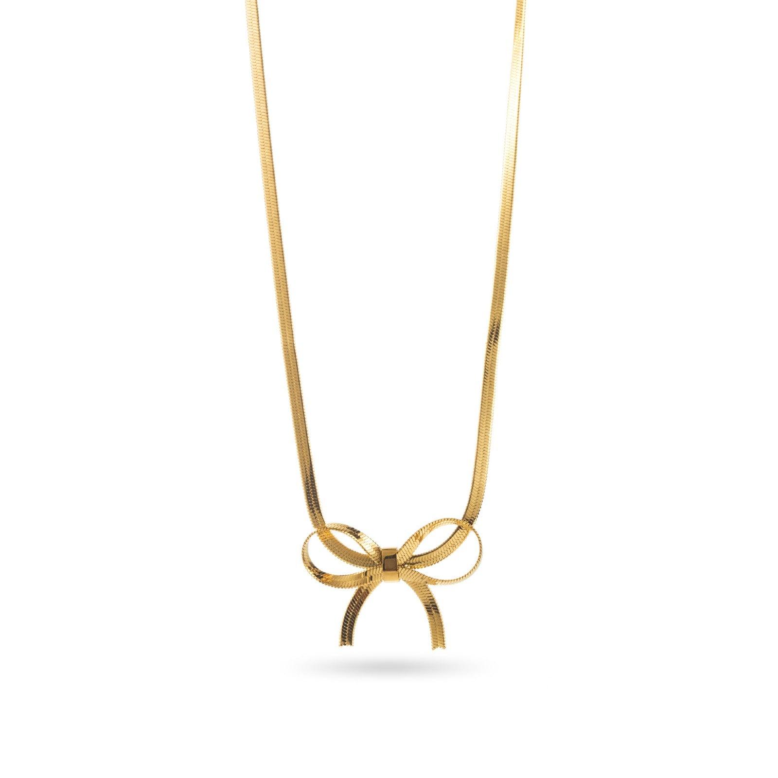 FRENCH RIVIERA | Fiona surgical steel necklace with bow