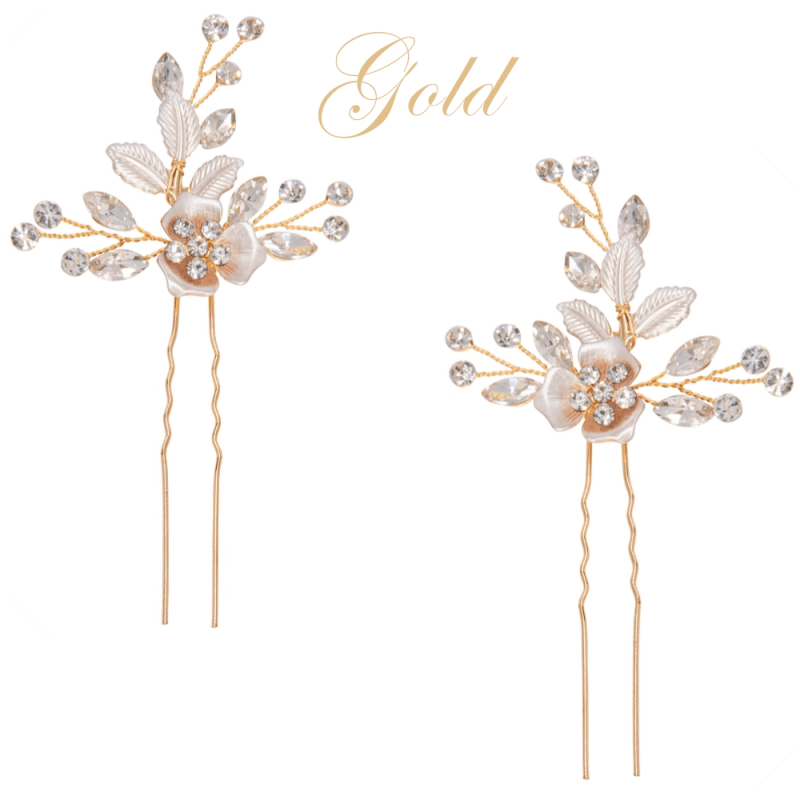 ATHENA BRIDAL | Véronique flower hair accessory set (champagne gold)