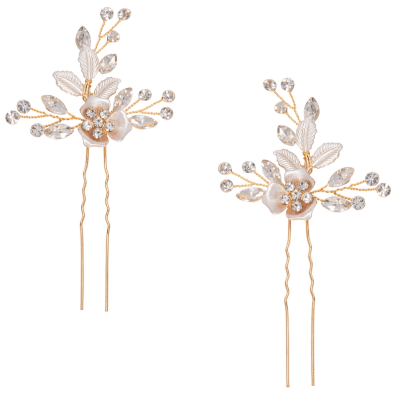 ATHENA BRIDAL | Véronique flower hair accessory set (champagne gold)