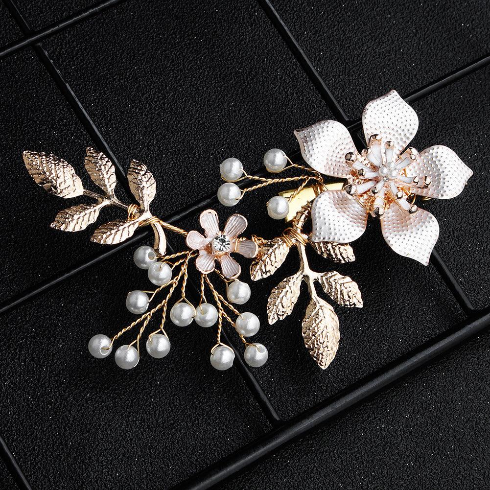 ROMANCE | Lavinia gold-tone floral hair accessory with clip