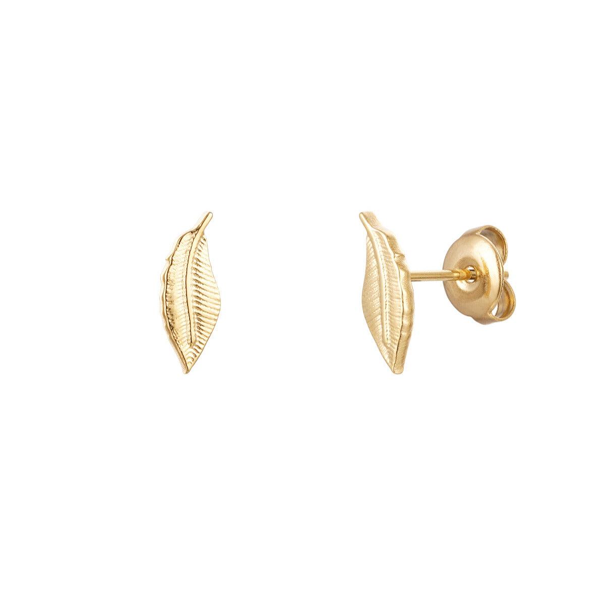 FRENCH RIVIERA | Rhea Surgical Steel Feather Buttons (Gold)