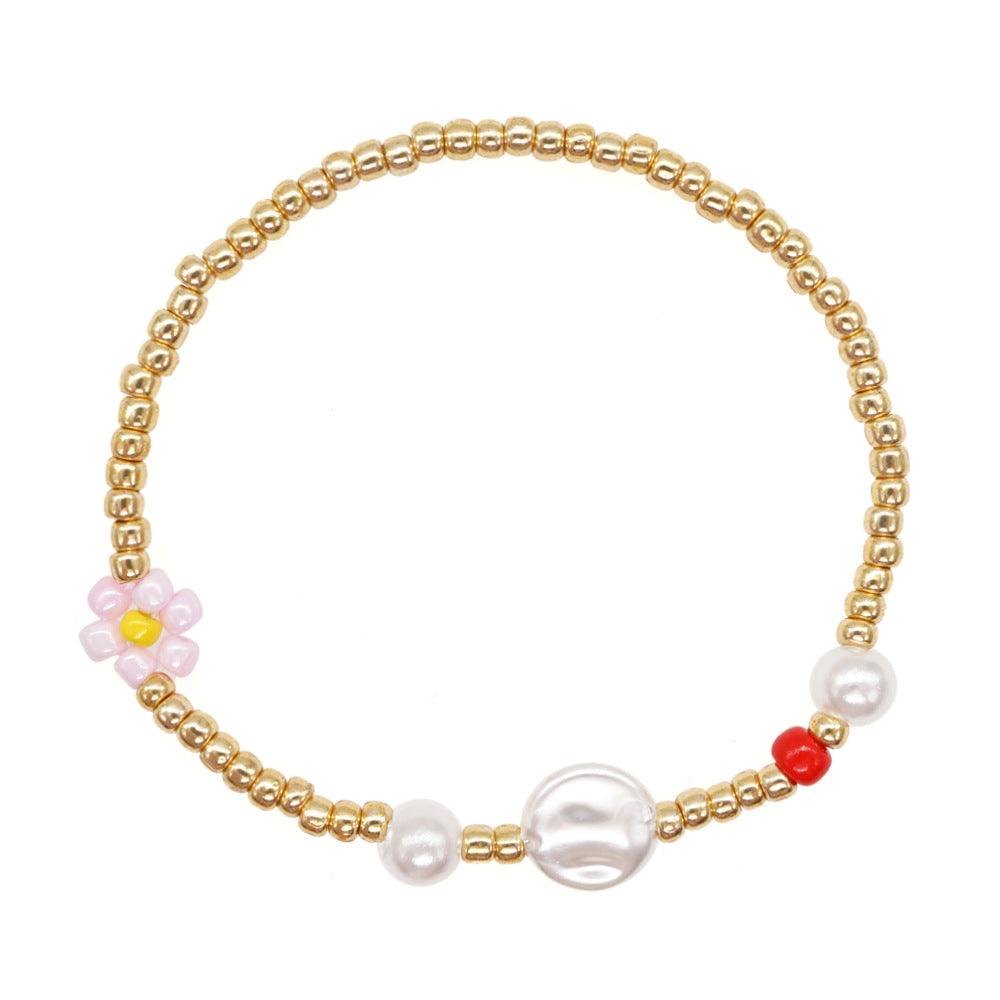 FRENCH RIVIERA | Dreamy Summer pink flower bracelet