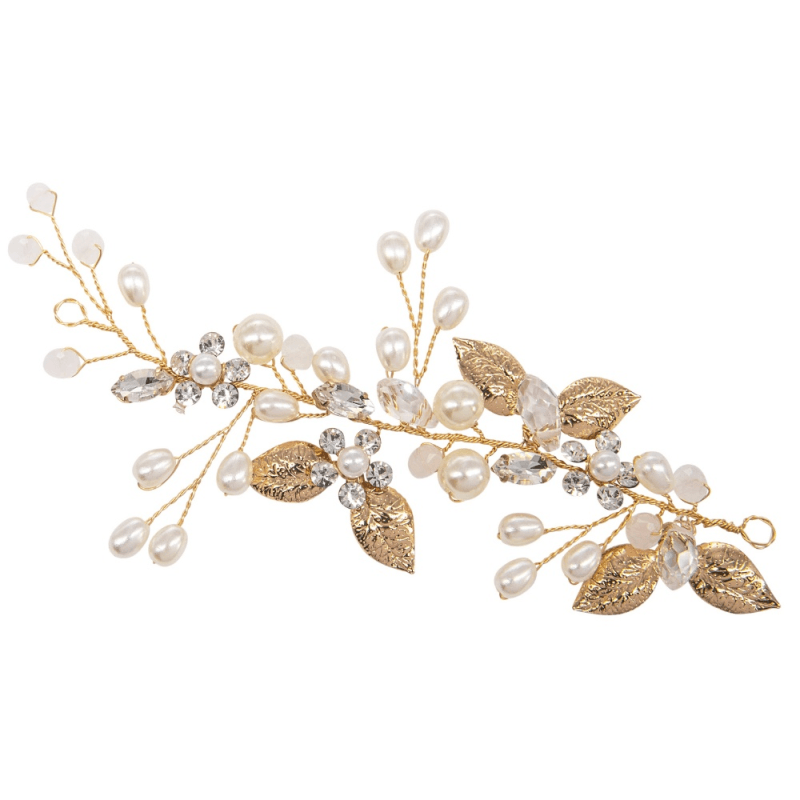 ATHENA BRIDAL | Martine pearl-embellished hair accessory (gold)