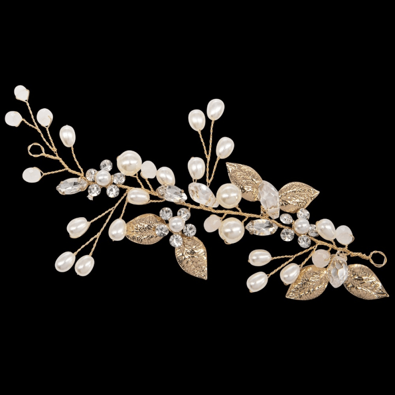 ATHENA BRIDAL | Martine pearl-embellished hair accessory (gold)