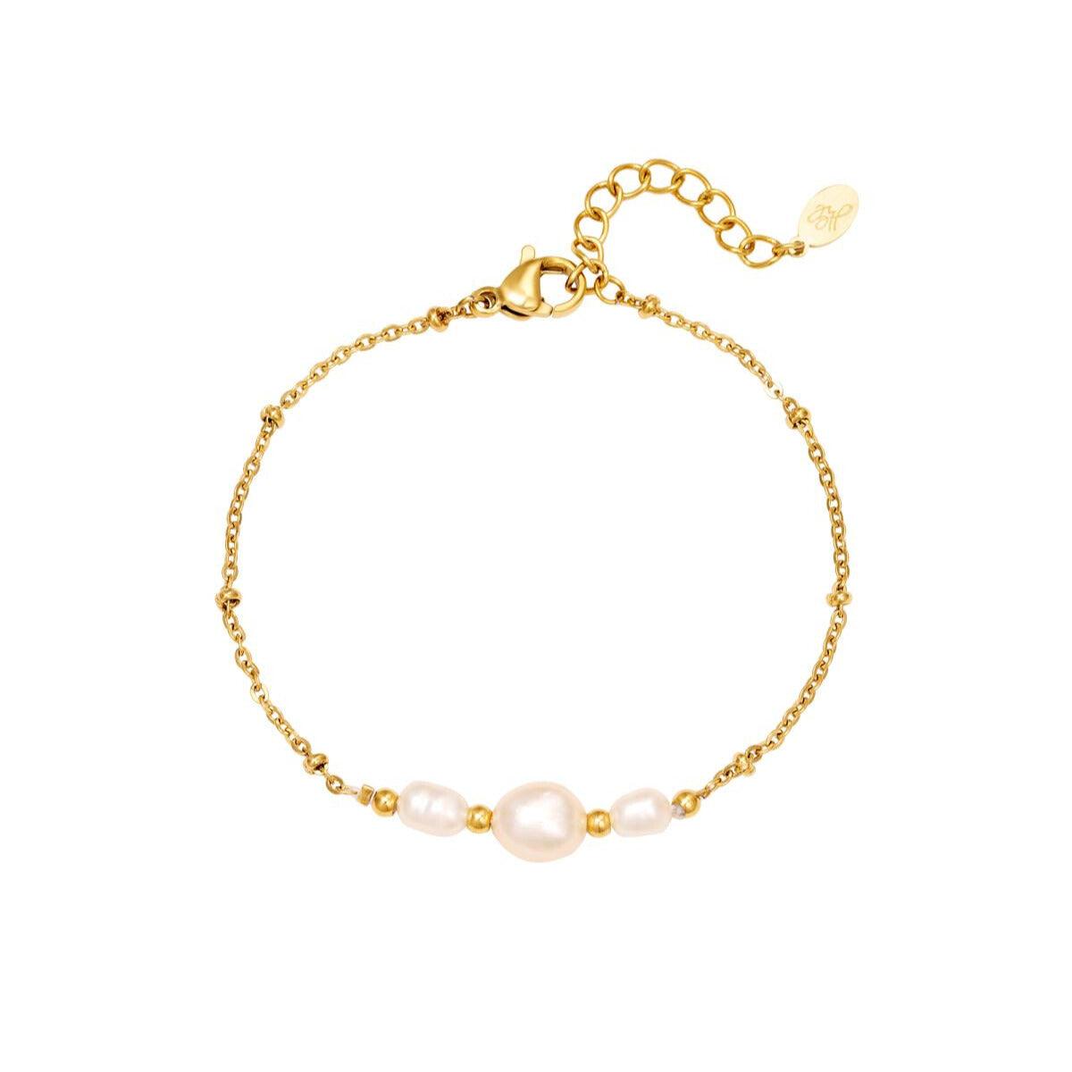 FRENCH RIVIERA | Molly - graceful surgical steel bead bracelet (gold)