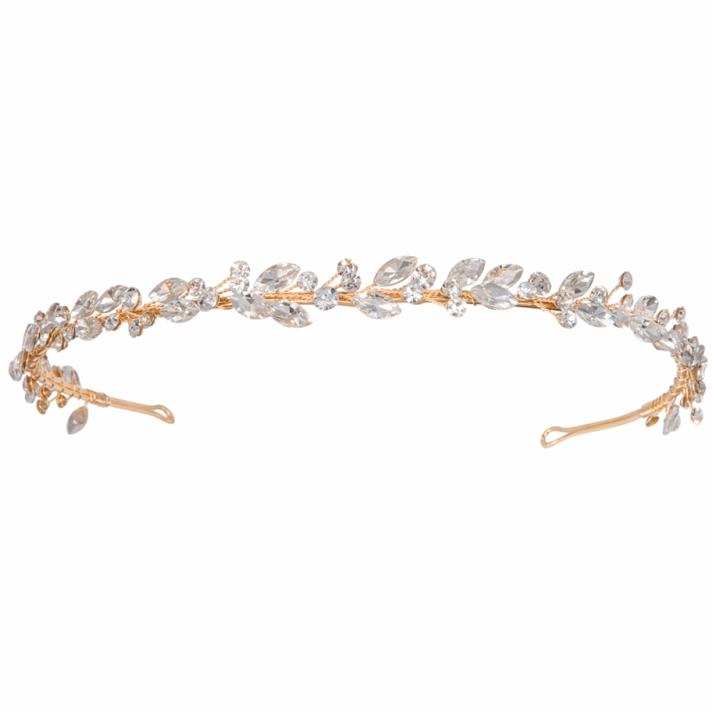 ATHENA BRIDAL, Marguerite gold party headband