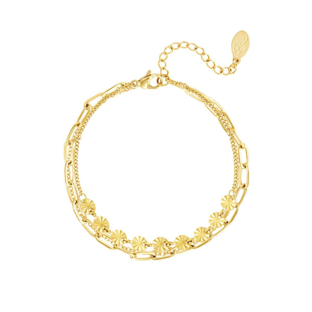 FRENCH RIVIERA | Ashley Surgical Steel Layered Bracelet (Gold)