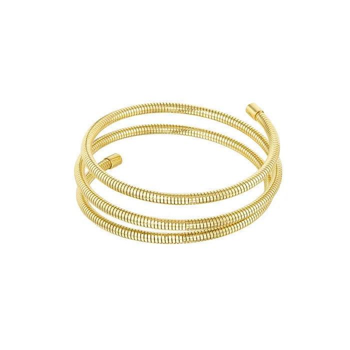 FRENCH RIVIERA | Essie Surgical Steel Spiral Bracelet (Gold) 