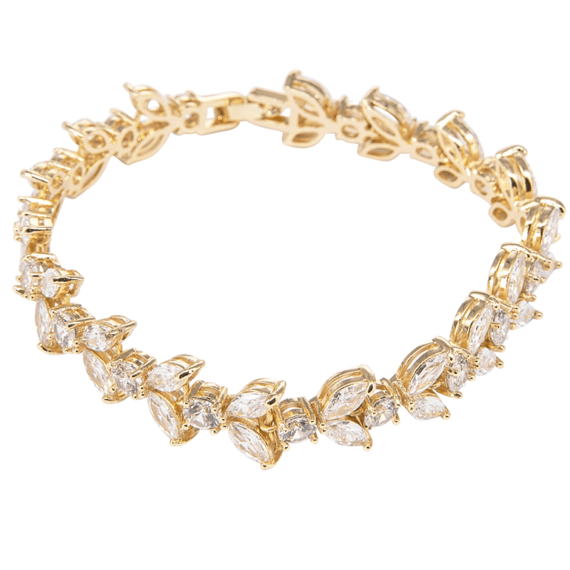 ATHENA BRIDAL, Florence clear crystal bracelet (gold)