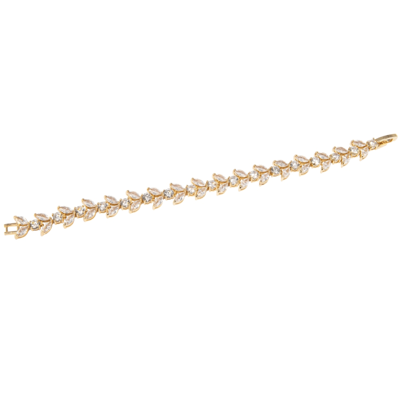 ATHENA BRIDAL, Florence clear crystal bracelet (gold)