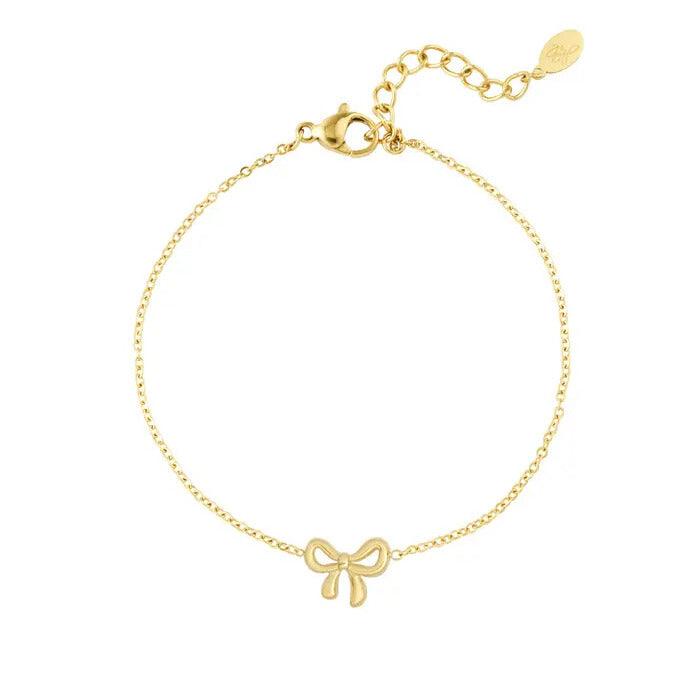 FRENCH RIVIERA | Anna surgical steel bracelet with bow (gold)