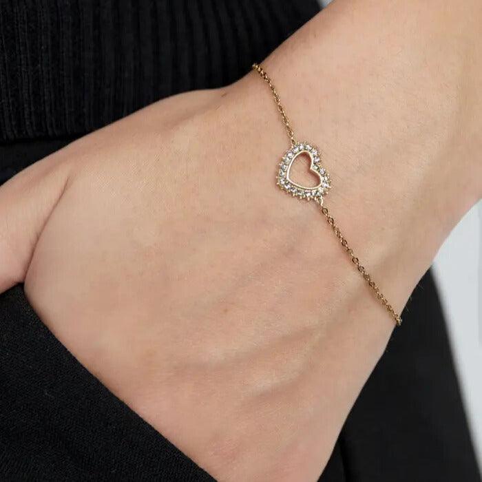 FRENCH RIVIERA | Monica surgical steel bracelet with heart (gold)