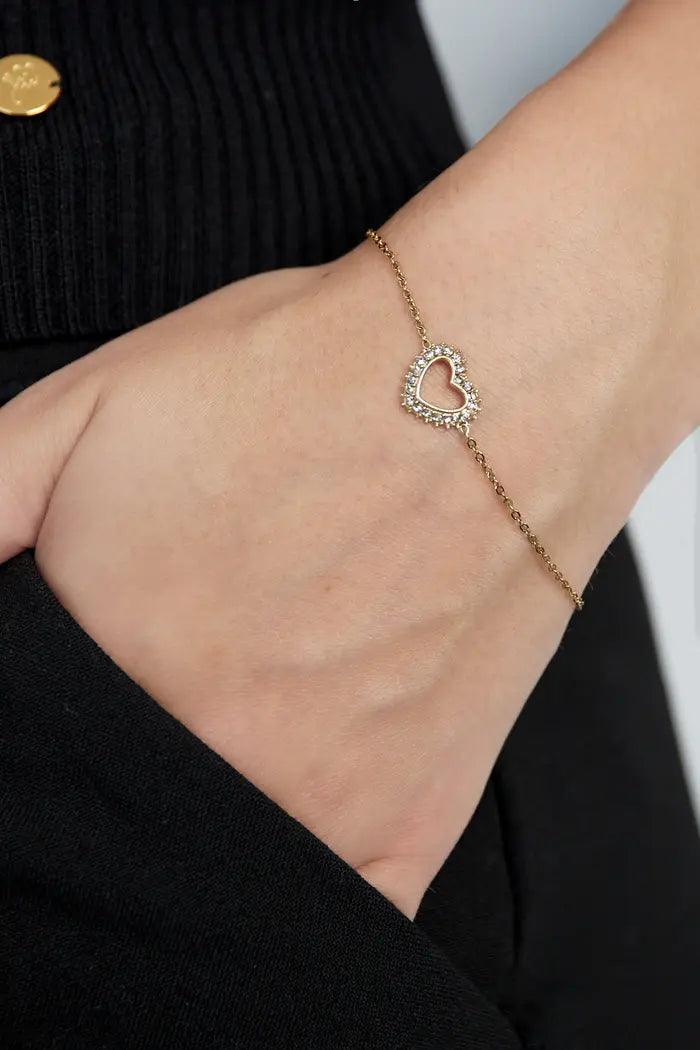 FRENCH RIVIERA | Monica surgical steel bracelet with heart (gold)