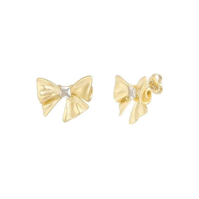 FRENCH RIVIERA | Mary Surgical Steel Bow Ties (Gold)