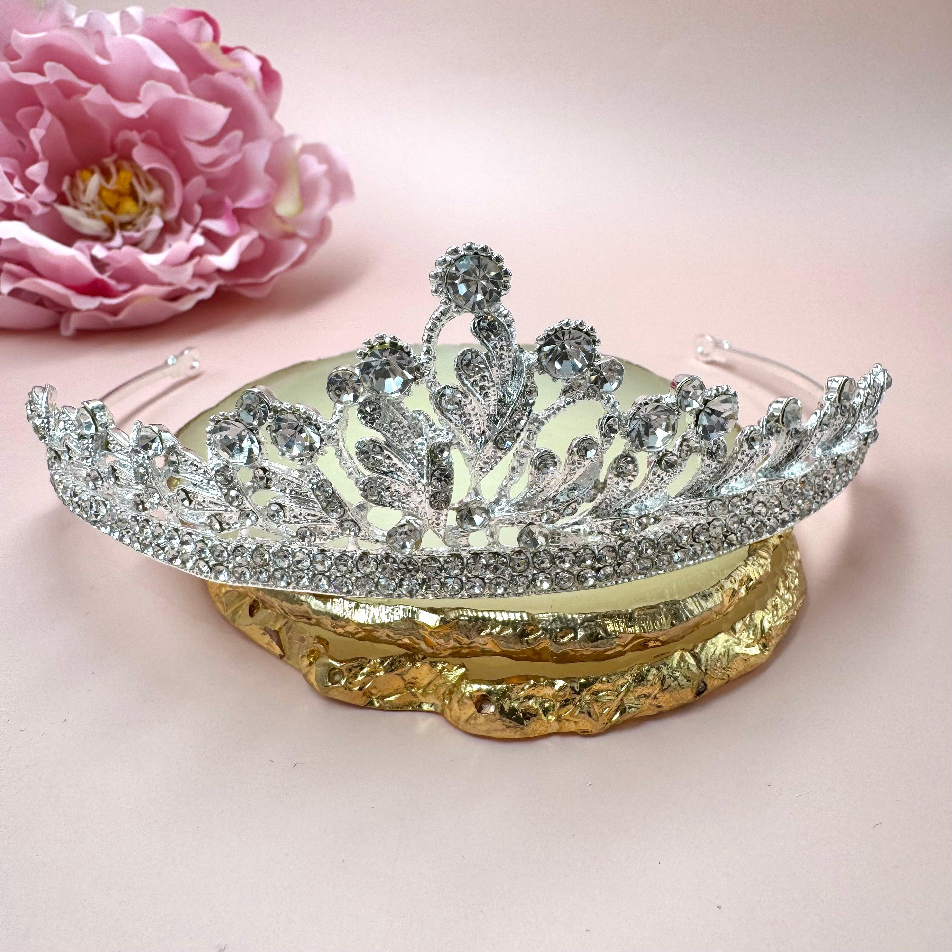 ROMANCE, Serafina silver-colored tiara with bright stones