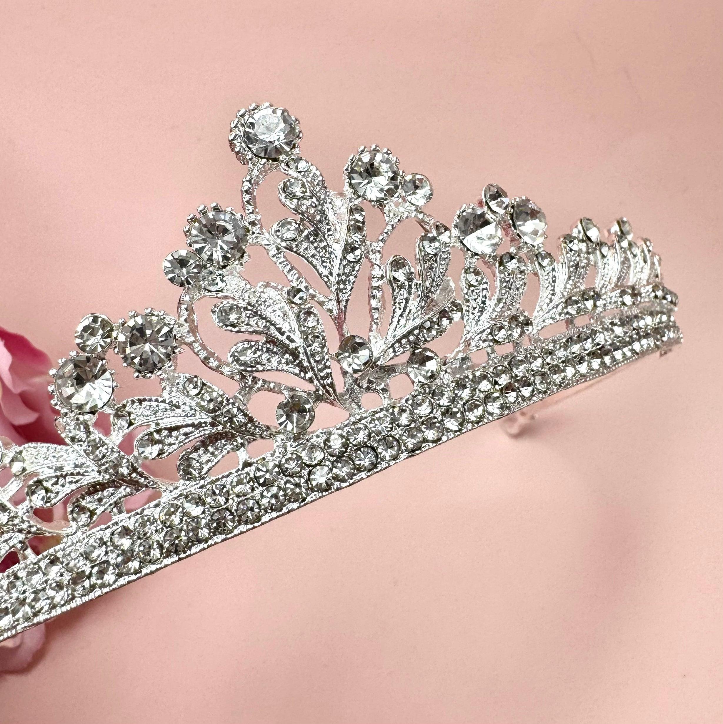 ROMANCE, Serafina silver-colored tiara with bright stones