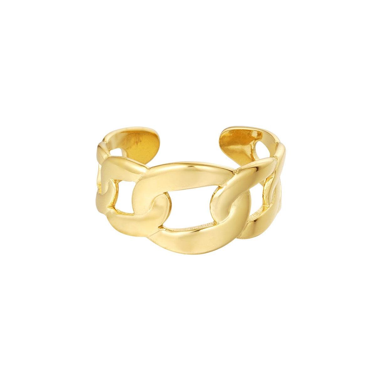 FRENCH RIVIERA | Link Ring - surgical steel ring (gold)