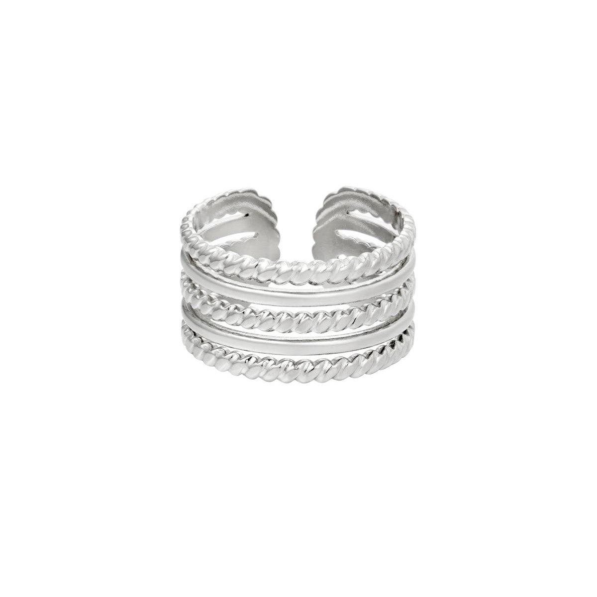 FRENCH RIVIERA | Zara Ring - wide ring made of surgical steel (silver)