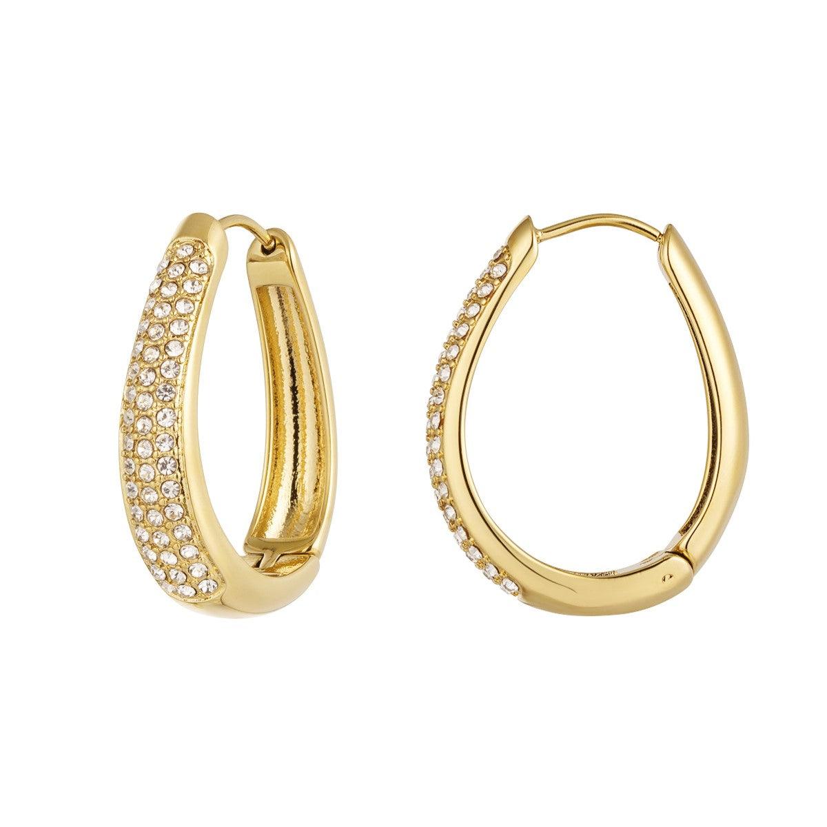 FRENCH RIVIERA | Ciara -glittery gold-tone surgical steel rings