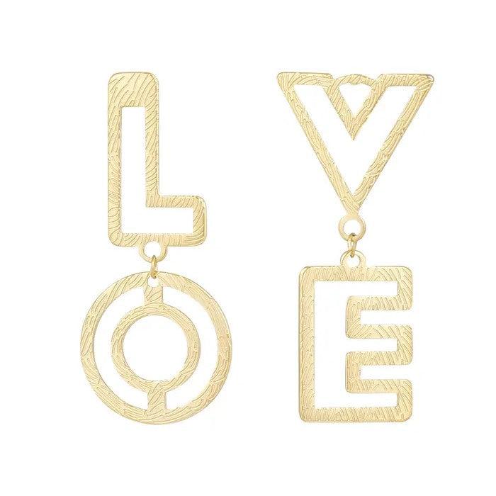 FRENCH RIVIERA | LOVE -modern surgical steel earrings (gold)