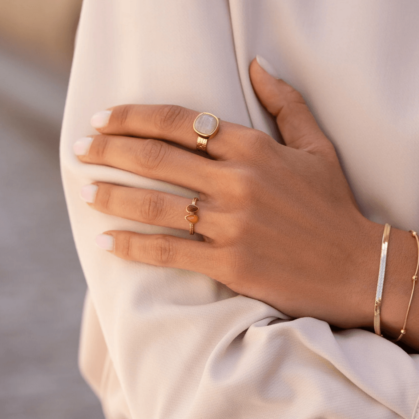 BOHM PARIS | Bague Sivaria - peach surgical steel ring